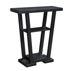 Convenience Concepts Newport V Console Table in Black Wood Finish