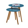 Convenience Concepts Oslo Two Piece Nesting Table Set in Blue Solid Wood Finish
