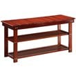 Convenience Concepts Oxford Utility Mudroom Entryway Bench in Cherry Wood Finish