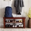 Convenience Concepts Oxford Utility Mudroom Entryway Bench in Cherry Wood Finish