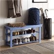Convenience Concepts Oxford Utility Mudroom Entryway Bench in Blue Wood Finish