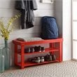 Convenience Concepts Oxford Utility Mudroom Entryway Bench in Red Wood Finish