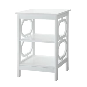 Convenience Concepts Omega Square End Table in White Wood Finish
