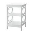 Convenience Concepts Omega Square End Table in White Wood Finish