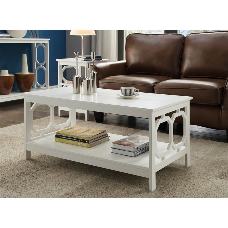 Convenience Concepts Omega Coffee Table in White Wood Finish