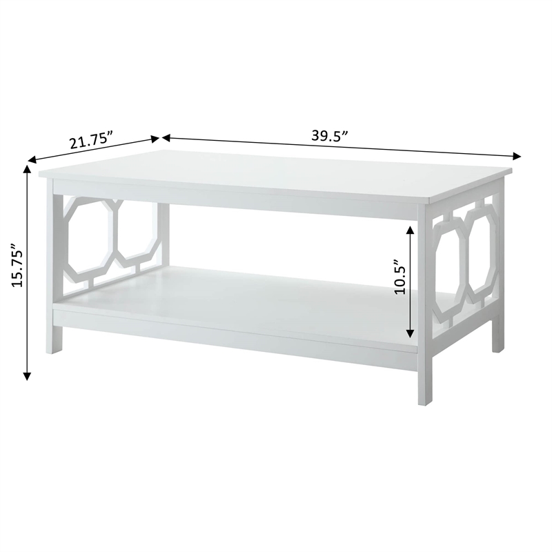 Convenience Concepts Omega Coffee Table in White Wood Finish