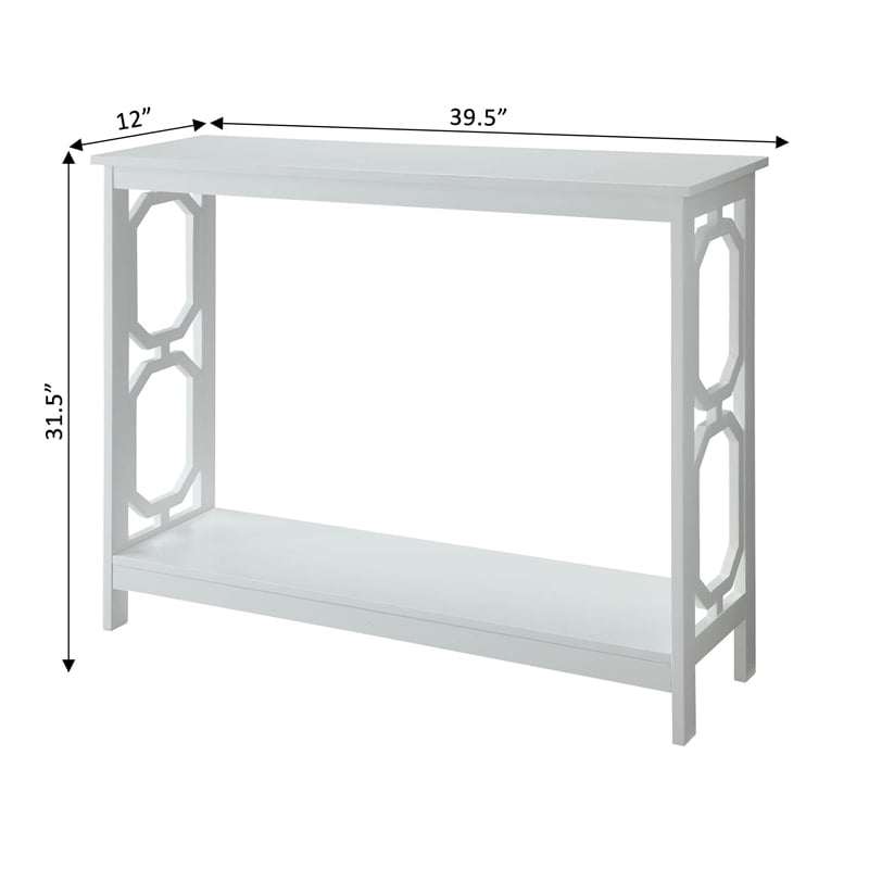 Convenience Concepts Omega Console Table in White Wood Finish