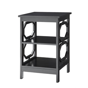 Convenience Concepts Omega Square End Table in Black Wood Finish