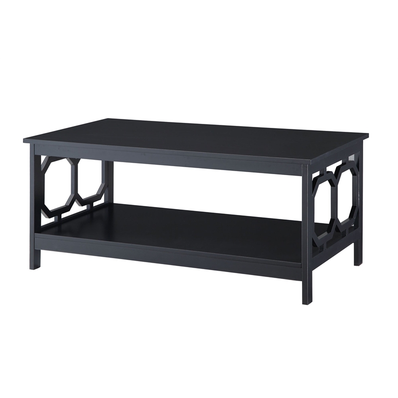 Convenience Concepts Omega Rectangular Coffee Table in Black Wood Finish