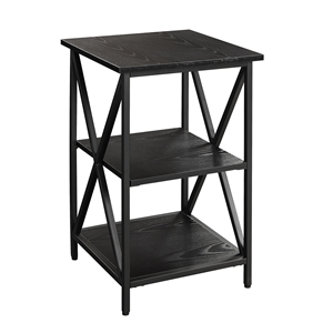 Convenience Concepts Tucson End Table in Black Wood Finish and Metal Frame