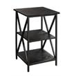 Convenience Concepts Tucson End Table in Black Wood Finish and Metal Frame