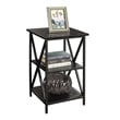 Convenience Concepts Tucson End Table in Black Wood Finish and Metal Frame