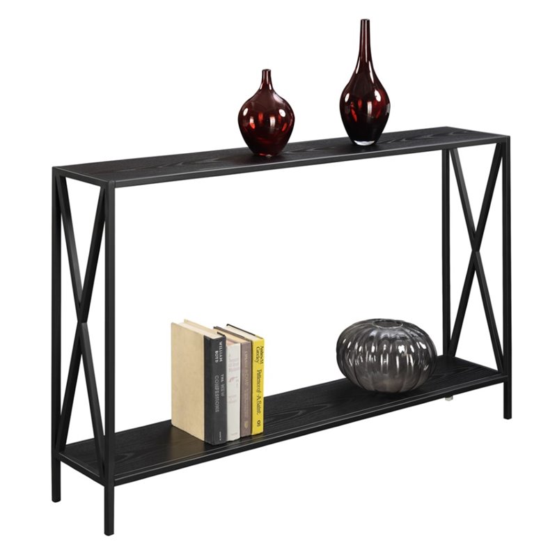 Convenience Concepts Tucson Console Table in Black Wood Finish and