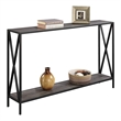 Convenience Concepts Tucson Console Table in Gray Wood Finish With Black Metal