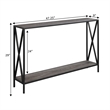 Convenience Concepts Tucson Console Table in Gray Wood Finish With Black Metal
