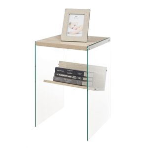 Convenience Concepts Soho End Table in Weathered White Wood Finish