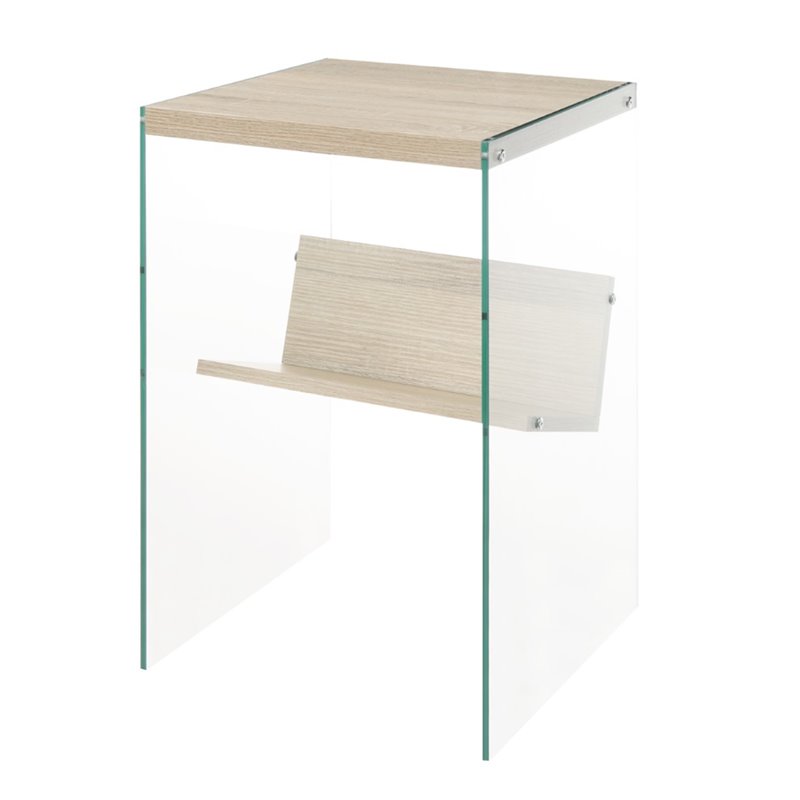 Convenience Concepts Soho End Table in Weathered White Wood Finish