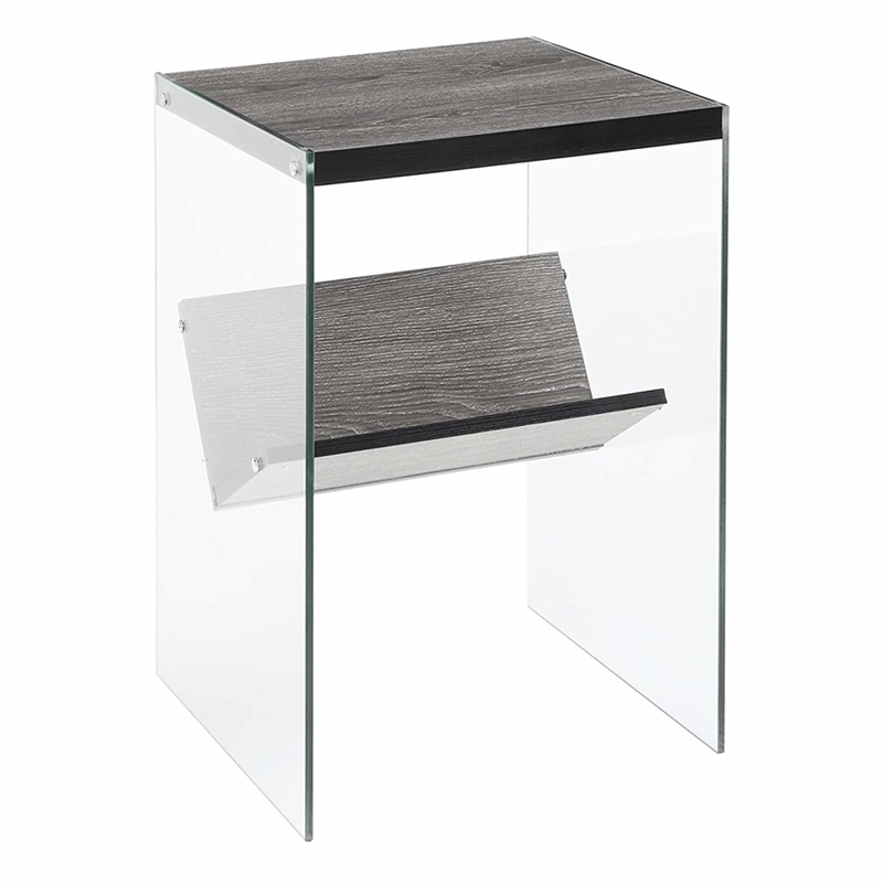 Convenience Concepts Soho End Table in Weathered Gray Wood Finish