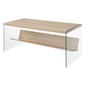 Convenience Concepts Soho Coffee Table in Weathered White Wood Finish