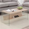 Convenience Concepts Soho Coffee Table in Weathered White Wood Finish