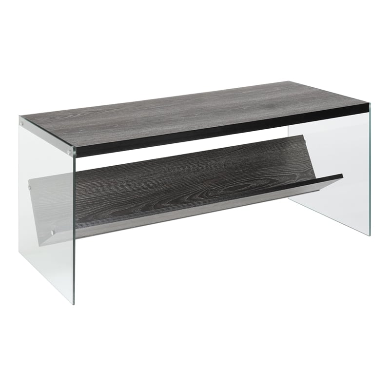 Convenience Concepts Soho Coffee Table in Weathered Gray Wood Finish