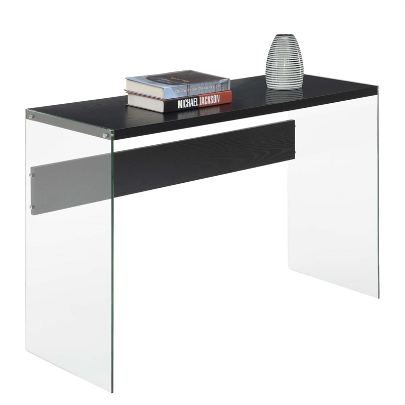 Convenience Concepts Soho Console Table in Weathered White Wood Finish