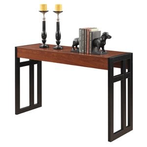 Convenience Concepts Monterey Console Table in Black and Cherry Wood Finish