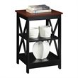 Convenience Concepts Oxford End Table in Black and Cherry Wood Finish