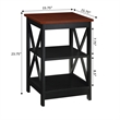 Convenience Concepts Oxford End Table in Black and Cherry Wood Finish