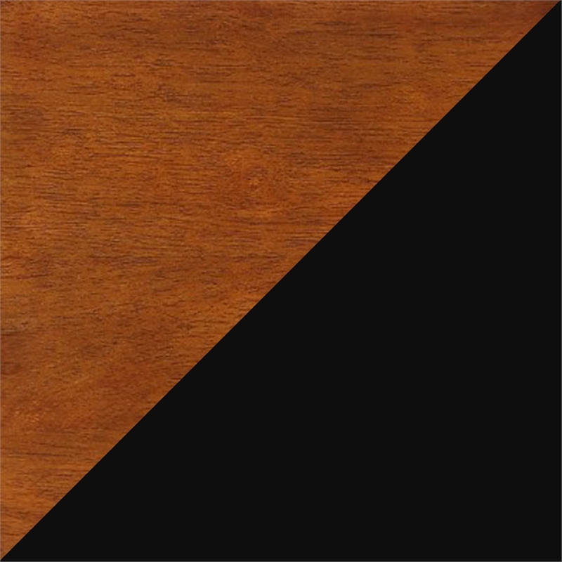 Oxford Coffee Table with Shelf in Cherry and Black Wood Finish