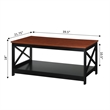Oxford Coffee Table with Shelf in Cherry and Black Wood Finish