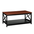 Oxford Coffee Table with Shelf in Cherry and Black Wood Finish