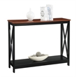Convenience Concepts Oxford Console Table in Cherry and Black Wood Finish