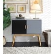 Convenience Concepts Oslo Storage Console Table in Gray and Black Wood Finish