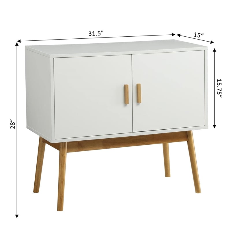 Convenience Concepts Oslo Storage Console Table in White Wood Finish