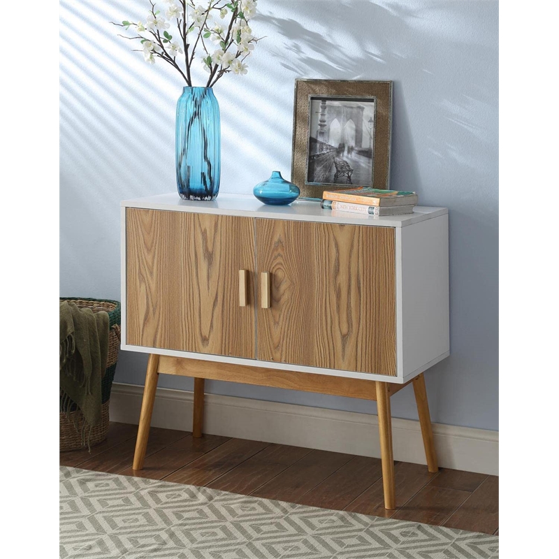Convenience Concepts Oslo Storage Console Table in White Wood Finish