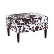 Convenience Concepts Designs4Comfort Ottoman in Gray Fabric With Solid Wood Legs