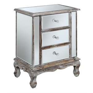 gold coast vineyard 3 drawer mirrored end table