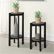 Convenience Concepts Newport Medium Plant Stand in Black Wood Finish