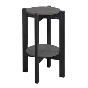 Convenience Concepts Newport Medium Plant Stand in Black Wood Finish