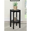 Convenience Concepts Newport Medium Plant Stand in Black Wood Finish