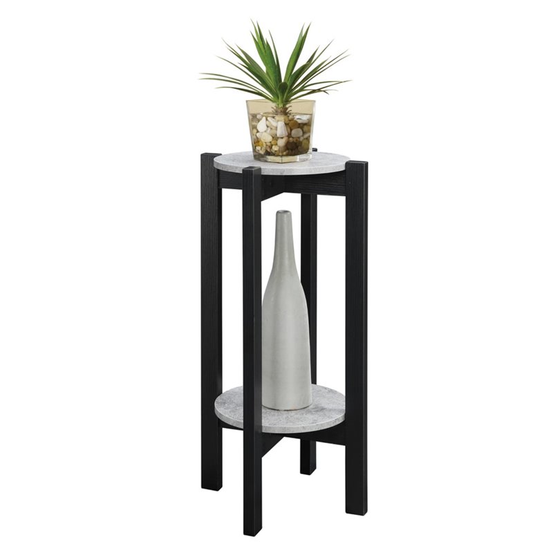 Convenience Concepts Newport Deluxe Plant Stand in Black Wood Finish