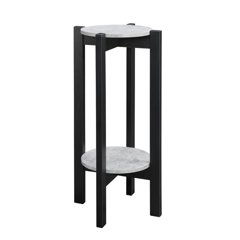 Convenience Concepts Newport Deluxe Plant Stand in Black Wood Finish