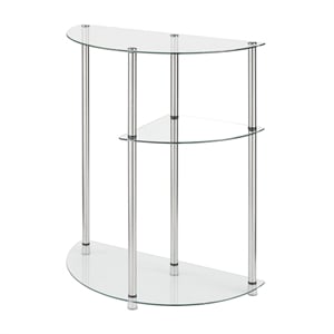 Convenience Concepts Designs2Go Three-Tier Clear Glass Display Accent Table