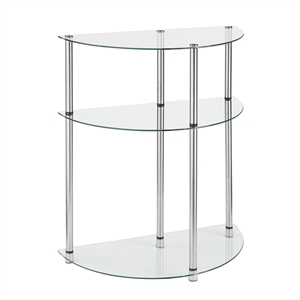 Convenience Concepts Designs2Go Three-Tier  Clear Glass Accent Table