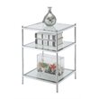 Convenience Concepts Royal Crest End Table in Clear Glass With Chrome Frame