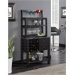 Convenience Concepts Newport Serving Bar in Espresso Wood and Faux Marble