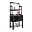 Convenience Concepts Newport Serving Bar in Espresso Wood and Faux Marble