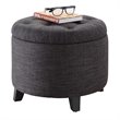 Convenience Concepts Designs4Comfort Round Ottoman in Gray Fabric