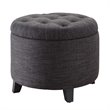 Convenience Concepts Designs4Comfort Round Ottoman in Gray Fabric